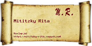 Mititzky Rita névjegykártya